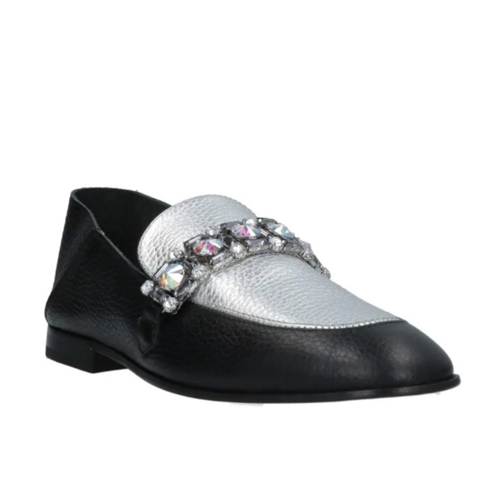 Pollini Black and Silver Loafers - Picture 2 of 5